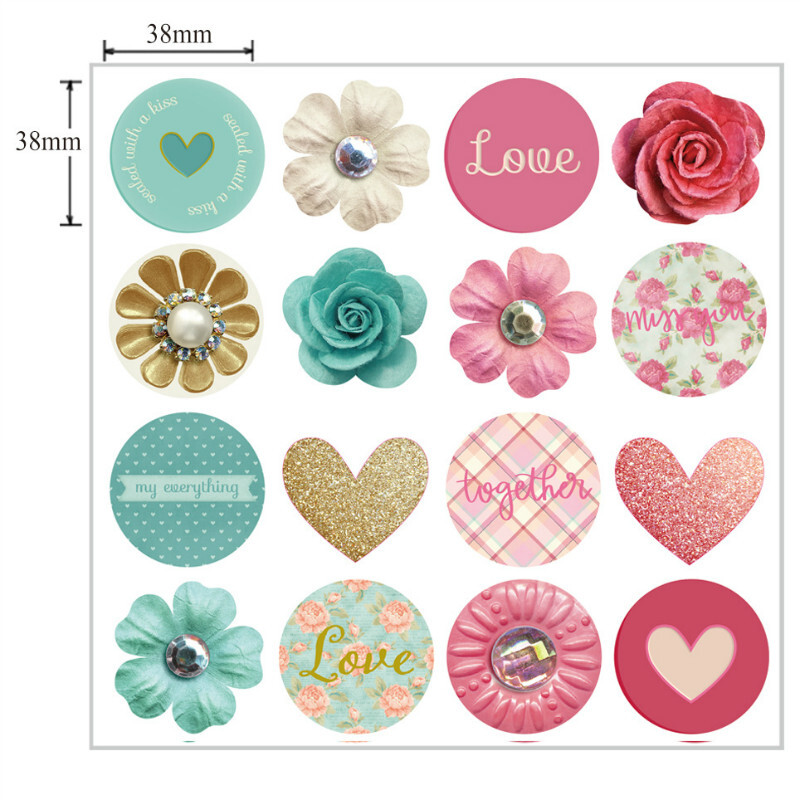 Флорален стикер за благодарност Стикери за хартиен етикет Скрапбукинг Сватбен плик Уплътнения Ръчно изработени декоративни стикери за Деня на майката