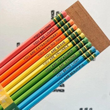 PPYY-Affirmation Pencil Set 2023 New Inspirational Pencils With Motivational Sayings Wooden Motivational Pencils