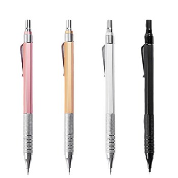 0,3/0,5/0,7 χιλιοστά Rose Gold Siver Mechanical Pencil Χαμηλή Βαρύτητα Μεταλλικά αυτόματα Μολύβια Σχέδιο Γράφοντας Γραφικά Σχολικά είδη