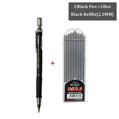 2.0MM комплект механични моливи 2B автоматични моливи Lápices с цветно/черно оловно ядро за художествени скици Писане на ръкоделие