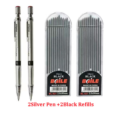 2.0MM комплект механични моливи 2B автоматични моливи Lápices с цветно/черно оловно ядро за художествени скици Писане на ръкоделие