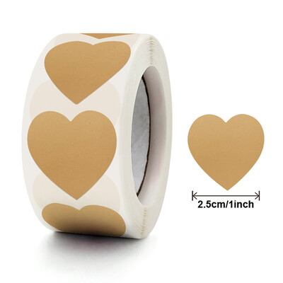 500 tk ümmargune südamega tühi käsitsi valmistatud kleebis 1-tolline järvesinine roosa paberikleebised kirjatarvete kleebised peokingituste kaunistuste sildid