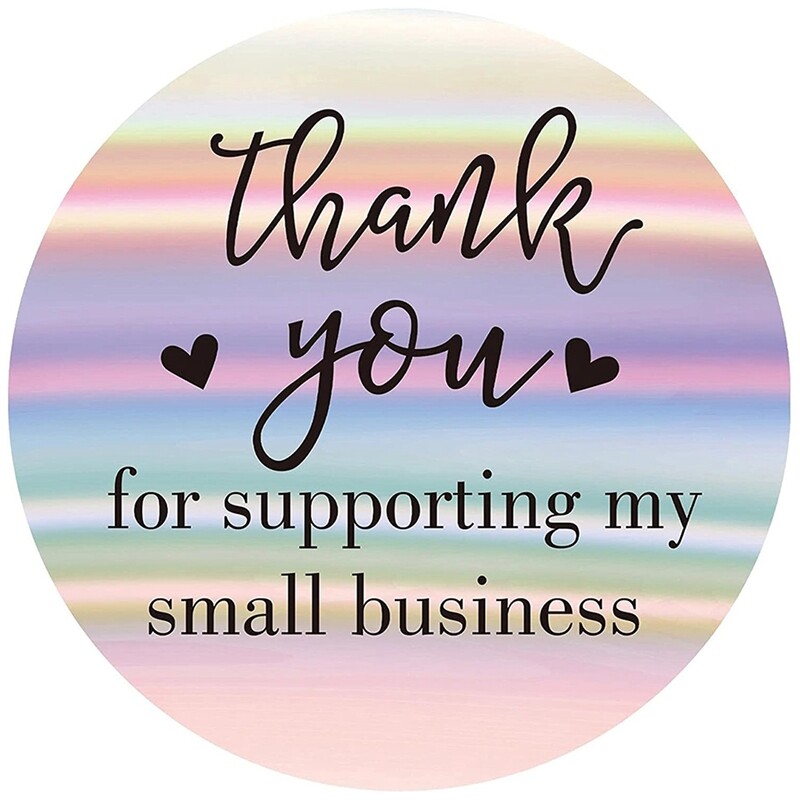 1000 de bucăți autocolante cu etichete de mulțumire - holografice rotundă de 3,81 cm Vă mulțumim pentru susținerea autocolantelor pentru afacerile mele mici