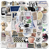 57PCS Карикатурни корейски стикери INS Style Graffiti Decals Естетичен телефон Преносим куфар Лаптоп Хладилник Стикер за стена