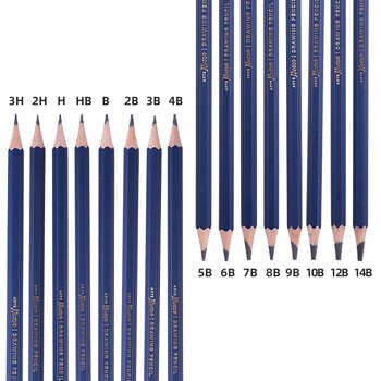 DELI Επαγγελματικό Ξύλινο Σκίτσο Μολύβι Σχεδίου 3H 2H 2B 3B 4B 5B 6B 7B 8B 9B 10B 12B 14B Μολύβια ζωγραφικής ξύλου Προμήθειες γραφικής ύλης