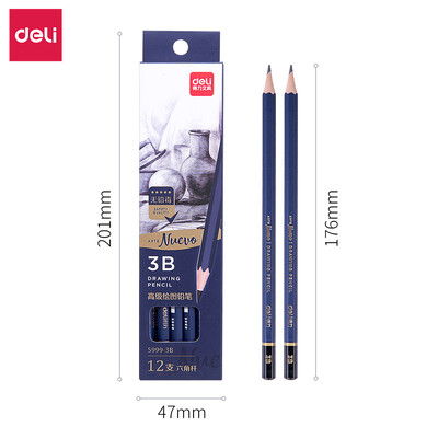 Creion de desen din lemn profesional DELI 3H 2H 2B 3B 4B 5B 6B 7B 8B 9B 10B 12B 14B Creioane pentru pictura din lemn Livrare de papetărie