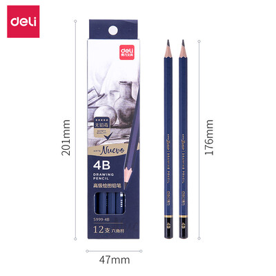 Creion de desen din lemn profesional DELI 3H 2H 2B 3B 4B 5B 6B 7B 8B 9B 10B 12B 14B Creioane pentru pictura din lemn Livrare de papetărie