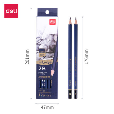 Creion de desen din lemn profesional DELI 3H 2H 2B 3B 4B 5B 6B 7B 8B 9B 10B 12B 14B Creioane pentru pictura din lemn Livrare de papetărie