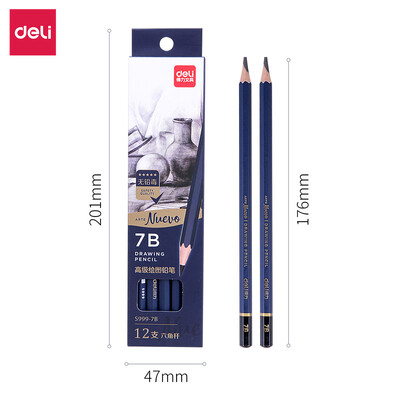 Creion de desen din lemn profesional DELI 3H 2H 2B 3B 4B 5B 6B 7B 8B 9B 10B 12B 14B Creioane pentru pictura din lemn Livrare de papetărie