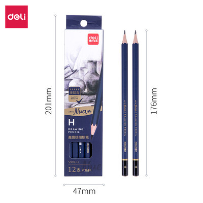 Creion de desen din lemn profesional DELI 3H 2H 2B 3B 4B 5B 6B 7B 8B 9B 10B 12B 14B Creioane pentru pictura din lemn Livrare de papetărie