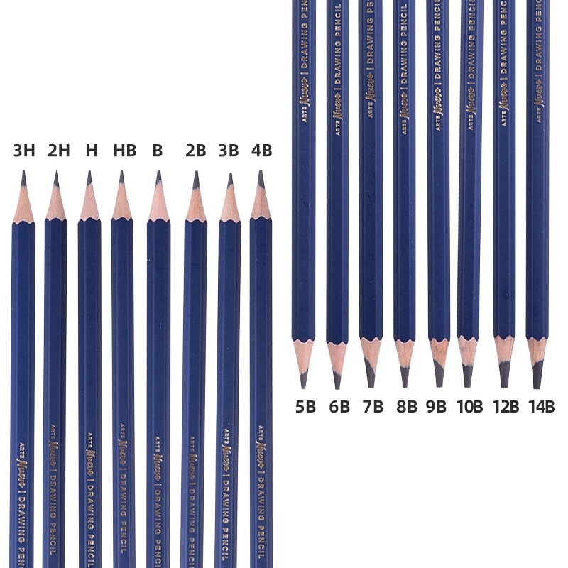 Creion de desen din lemn profesional DELI 3H 2H 2B 3B 4B 5B 6B 7B 8B 9B 10B 12B 14B Creioane pentru pictura din lemn Livrare de papetărie