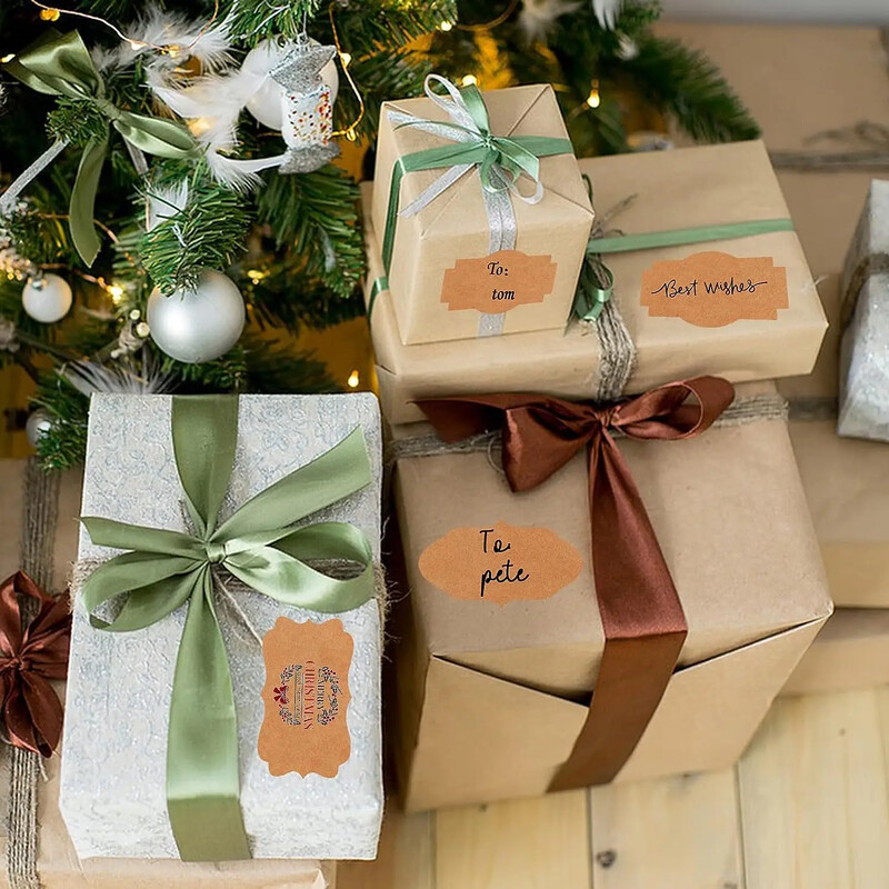 Jõupaberist kleebised Tühjad sildid Käsitsi valmistatud kirjatarbed Kingisildid Kaunistuspaber Vürtspurgi silt Ise tee ümbriku sulgemise kleebis