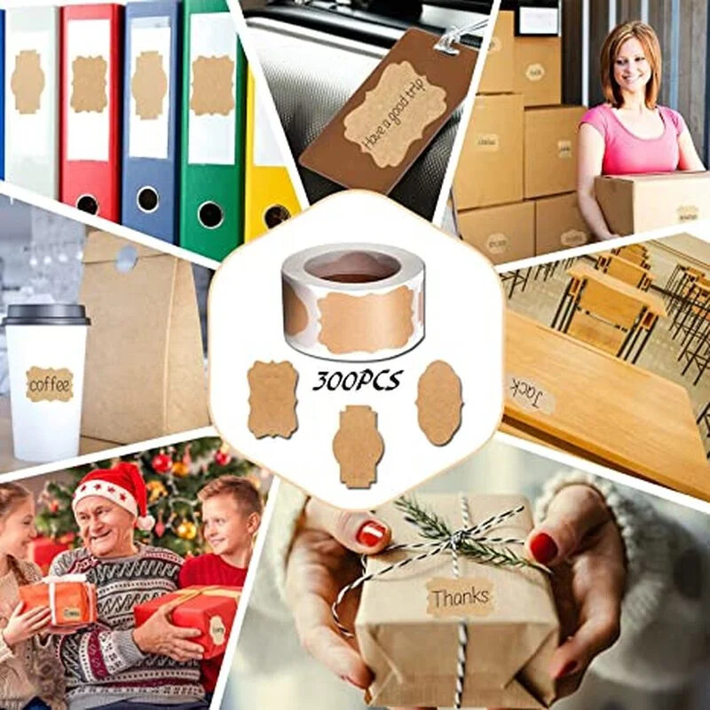 Jõupaberist kleebised Tühjad sildid Käsitsi valmistatud kirjatarbed Kingisildid Kaunistuspaber Vürtspurgi silt Ise tee ümbriku sulgemise kleebis