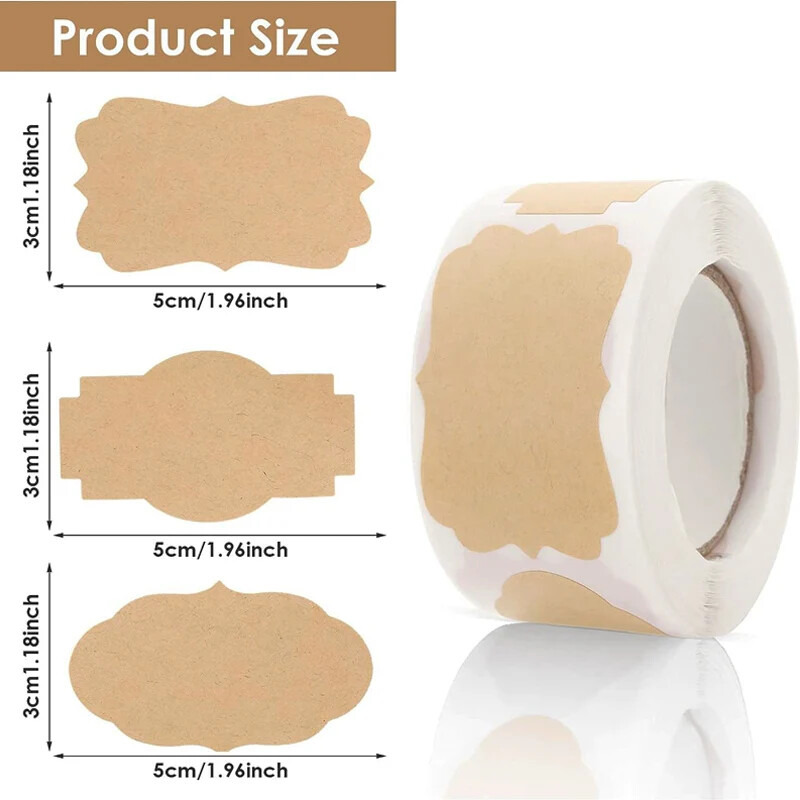 Jõupaberist kleebised Tühjad sildid Käsitsi valmistatud kirjatarbed Kingisildid Kaunistuspaber Vürtspurgi silt Ise tee ümbriku sulgemise kleebis