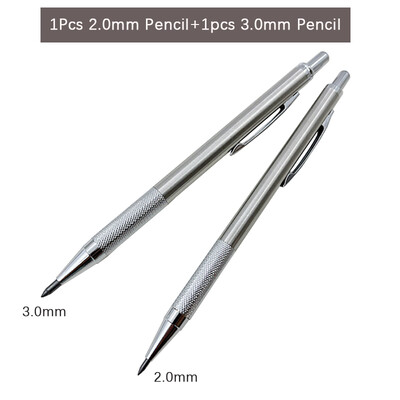 Creioane mecanice din oțel inoxidabil de 3,0 mm 2,0 mm Metal Artă Schiță Pictură Desen Creioane automate cu creioane de scris cu plumb 2B