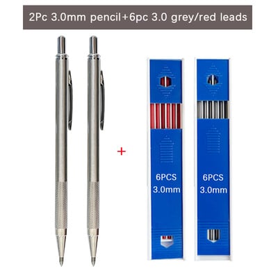 Creioane mecanice din oțel inoxidabil de 3,0 mm 2,0 mm Metal Artă Schiță Pictură Desen Creioane automate cu creioane de scris cu plumb 2B