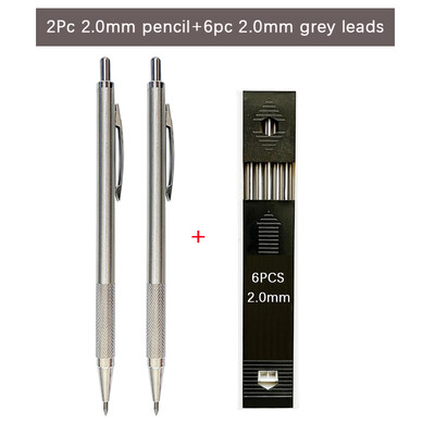 Creioane mecanice din oțel inoxidabil de 3,0 mm 2,0 mm Metal Artă Schiță Pictură Desen Creioane automate cu creioane de scris cu plumb 2B