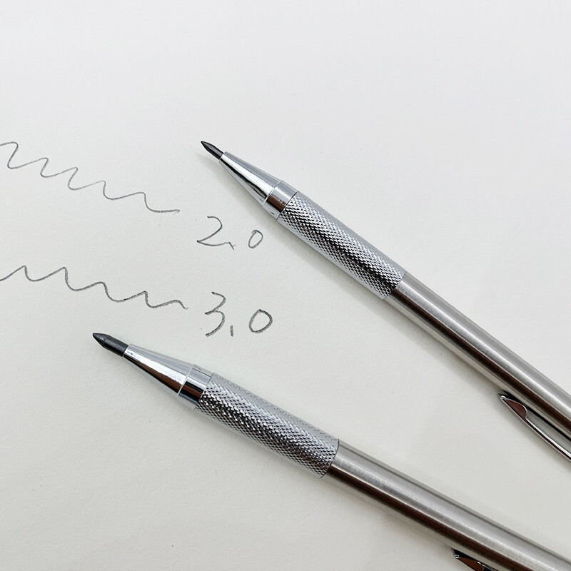 Creioane mecanice din oțel inoxidabil de 3,0 mm 2,0 mm Metal Artă Schiță Pictură Desen Creioane automate cu creioane de scris cu plumb 2B