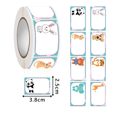 250 buc/rolă etichete cu nume de desene animate autocolante pentru scrisul de mână nume pentru copii etichetă cu numele clasei de școală etichete pentru alimente pentru bucătărie.