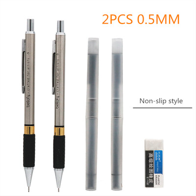 Gumová protišmyková kovová mechanická ceruzka Držiak na pero z nehrdzavejúcej ocele 0,5 mm 0,7 mm 0,9 mm 2B čierna tuha