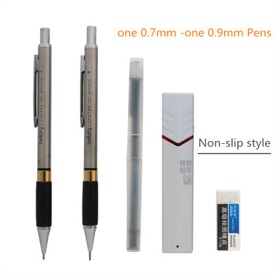 Gumová protišmyková kovová mechanická ceruzka Držiak na pero z nehrdzavejúcej ocele 0,5 mm 0,7 mm 0,9 mm 2B čierna tuha