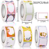 Karikatūru/komiksu nosaukumu etiķetes, krāsainas uzlīmes, 350 vienā rullī, pašlīmējošās