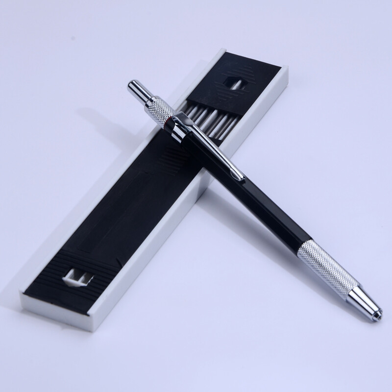 Najbolja promocija 2,0 mm 2B držač za olovku Metalna mehanička olovka za crtanje s 12 komada polova za pisanje Školski darovi Pribor