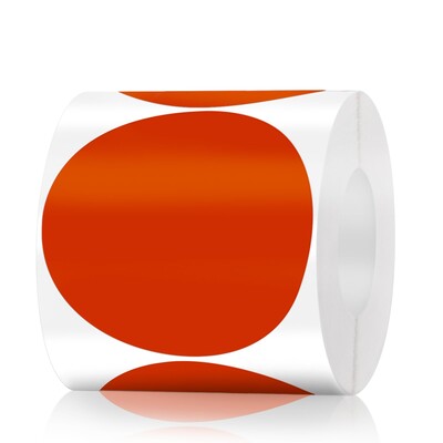 2-tollised ümmargused termokleebised isekleepuvad ümmargused otsesed termilised mitmeotstarbelised rull-termokleebised - 600 etiketti/1 rull