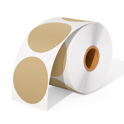 2-tollised ümmargused termokleebised isekleepuvad ümmargused otsesed termilised mitmeotstarbelised rull-termokleebised - 600 etiketti/1 rull