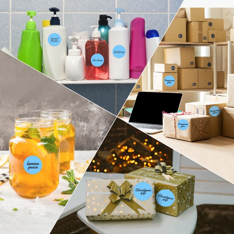 2-tollised ümmargused termokleebised isekleepuvad ümmargused otsesed termilised mitmeotstarbelised rull-termokleebised - 600 etiketti/1 rull