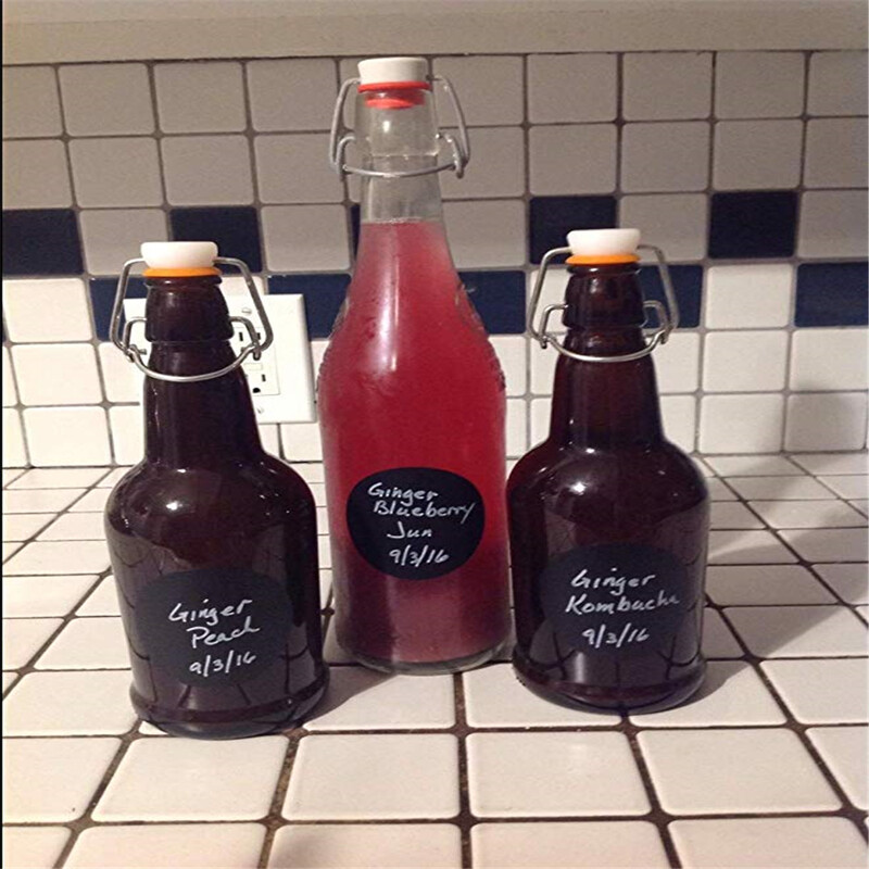 120-300бр. Черни PVC водоустойчиви етикети Стикер 2-инчови кръгли ръкописни стикери за черна дъска Канцеларски материали Кухненски буркани Бутилки Марка