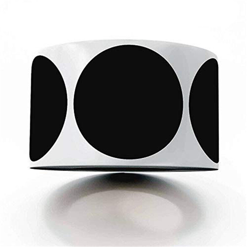 120-300бр. Черни PVC водоустойчиви етикети Стикер 2-инчови кръгли ръкописни стикери за черна дъска Канцеларски материали Кухненски буркани Бутилки Марка