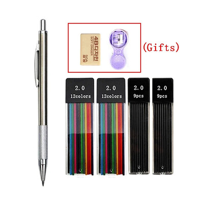 Set de creioane mecanice de 2,0 mm 2B creioane automate pentru elevi rezerve de culoare/plumb negru Schiță de artă Rechizite școlare Papetărie Kawaii