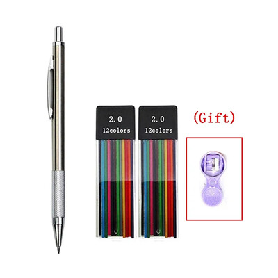 Set de creioane mecanice de 2,0 mm 2B creioane automate pentru elevi rezerve de culoare/plumb negru Schiță de artă Rechizite școlare Papetărie Kawaii