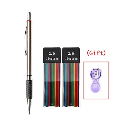 Set de creioane mecanice de 2,0 mm 2B creioane automate pentru elevi rezerve de culoare/plumb negru Schiță de artă Rechizite școlare Papetărie Kawaii