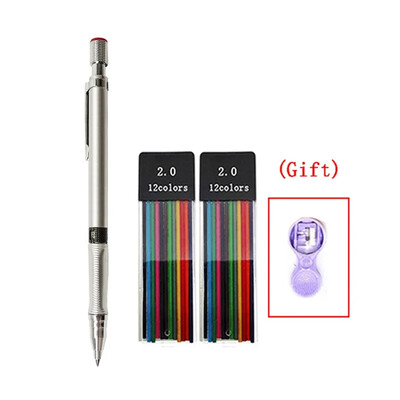 Set de creioane mecanice de 2,0 mm 2B creioane automate pentru elevi rezerve de culoare/plumb negru Schiță de artă Rechizite școlare Papetărie Kawaii