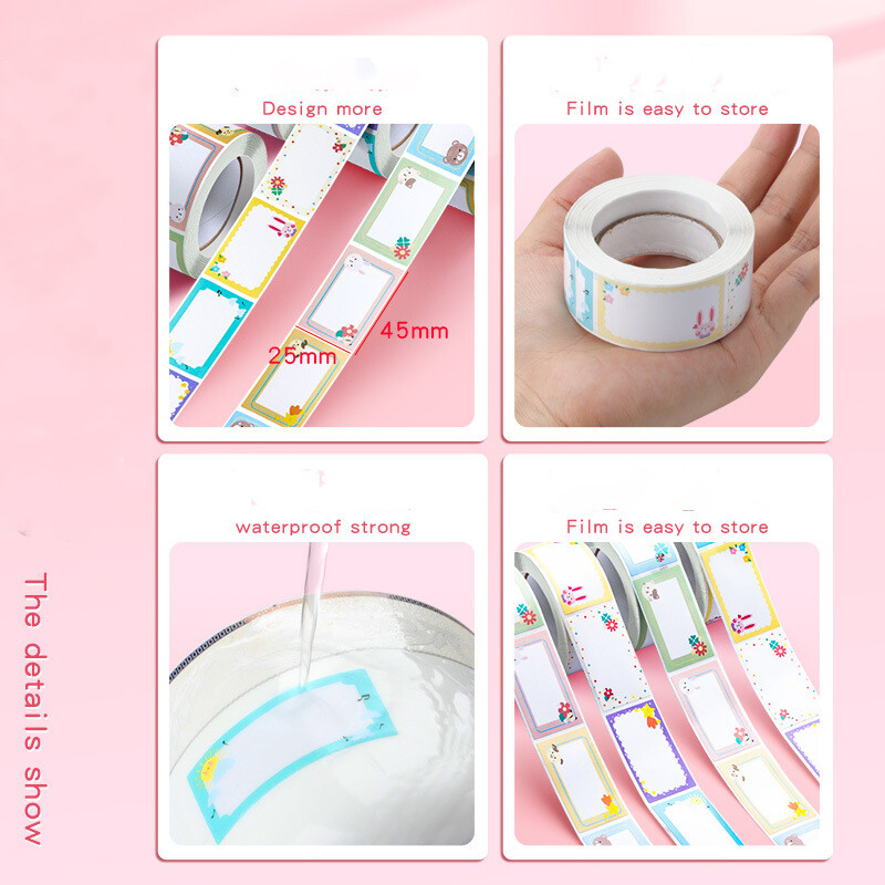 Naljepnice s imenima za odjeću Vodootporne slatke životinje Personalizirane naljepnice Dječji školski pribor Boca s vodom Oznaka bez traga