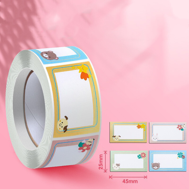 Naljepnice s imenima za odjeću Vodootporne slatke životinje Personalizirane naljepnice Dječji školski pribor Boca s vodom Oznaka bez traga