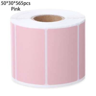 1 ролка самозалепващи се квадратни термични стикери Розово бял цвят Директен термичен етикет Многоцветни офис консумативи Етикети с етикети с имена