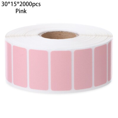 1 ролка самозалепващи се квадратни термични стикери Розово бял цвят Директен термичен етикет Многоцветни офис консумативи Етикети с етикети с имена