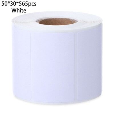 1 ролка самозалепващи се квадратни термични стикери Розово бял цвят Директен термичен етикет Многоцветни офис консумативи Етикети с етикети с имена