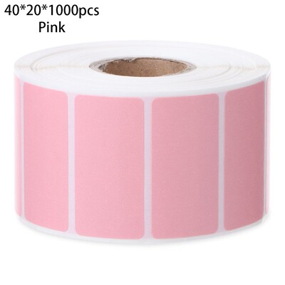 1 ролка самозалепващи се квадратни термични стикери Розово бял цвят Директен термичен етикет Многоцветни офис консумативи Етикети с етикети с имена