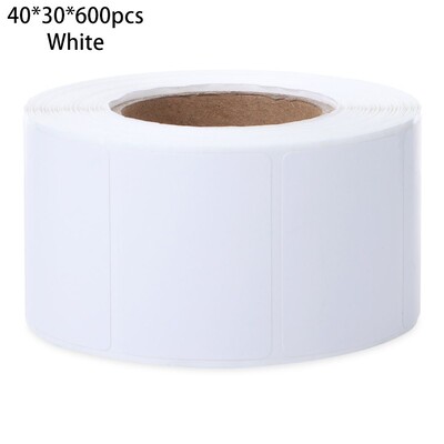 1 ролка самозалепващи се квадратни термични стикери Розово бял цвят Директен термичен етикет Многоцветни офис консумативи Етикети с етикети с имена