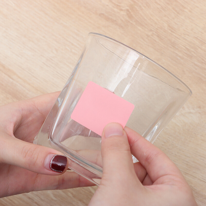 1 ролка самозалепващи се квадратни термични стикери Розово бял цвят Директен термичен етикет Многоцветни офис консумативи Етикети с етикети с имена