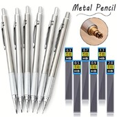 6kom/set 0,3 mm 0,5 mm 0,7 mm 0,9 mm 1,3 mm 2,0 mm Set mehaničkih olovaka Metalna umjetnička olovka za slikanje Uredski školski pribor za pisanje