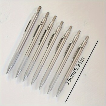 6τμχ/σετ 0,3mm 0,5mm 0,7mm 0,9mm 1,3mm 2,0mm Mechanical Pencils Set Metal Art Painting Pencil Σχολικά Γραφικά Είδη