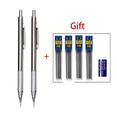 6kom/set 0,3 mm 0,5 mm 0,7 mm 0,9 mm 1,3 mm 2,0 mm Set mehaničkih olovaka Metalna umjetnička olovka za slikanje Uredski školski pribor za pisanje