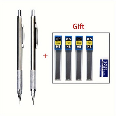6kom/set 0,3 mm 0,5 mm 0,7 mm 0,9 mm 1,3 mm 2,0 mm Set mehaničkih olovaka Metalna umjetnička olovka za slikanje Uredski školski pribor za pisanje