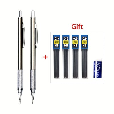 6kom/set 0,3 mm 0,5 mm 0,7 mm 0,9 mm 1,3 mm 2,0 mm Set mehaničkih olovaka Metalna umjetnička olovka za slikanje Uredski školski pribor za pisanje