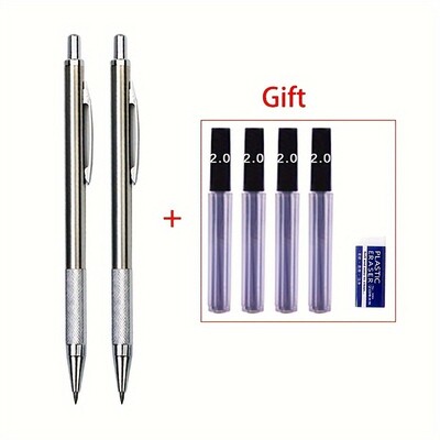 6kom/set 0,3 mm 0,5 mm 0,7 mm 0,9 mm 1,3 mm 2,0 mm Set mehaničkih olovaka Metalna umjetnička olovka za slikanje Uredski školski pribor za pisanje